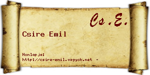 Csire Emil névjegykártya